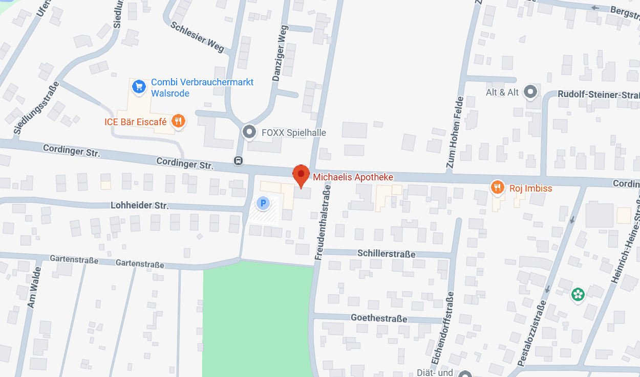 Anfahrtskarte – Standort der Michaelis-Apotheke in Walsrode